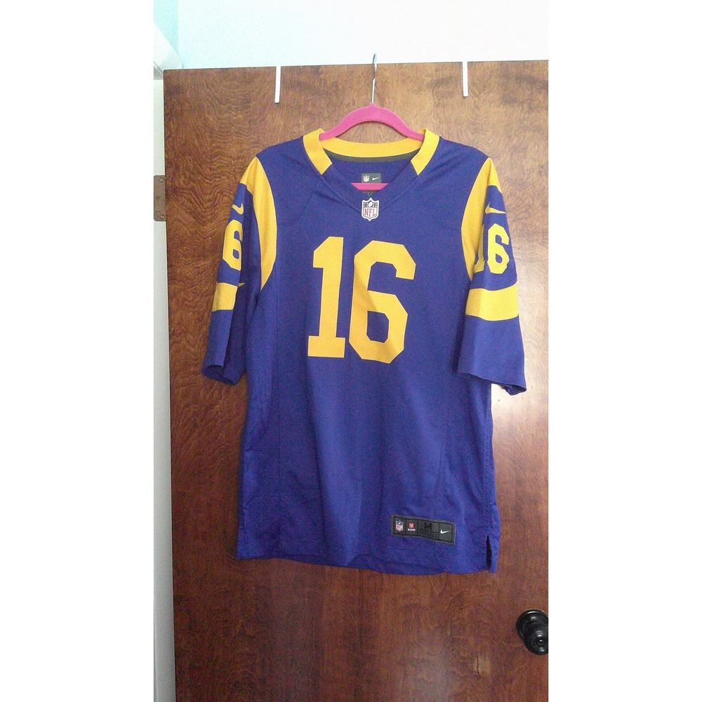 Nike Football Jersey Mens Medium Blue Excellent Jared Goff LA Rams #16 On Field